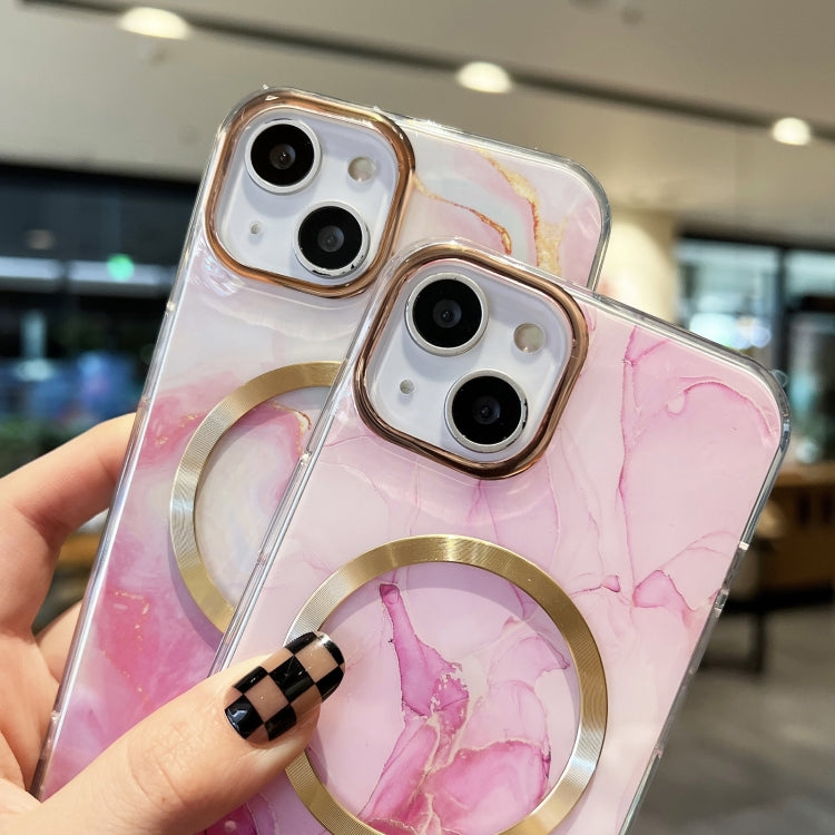 For iPhone 11 Pro Max Gilt Marble Magsafe Phone Case (Pink) - iPhone 11 Pro Max Cases by buy2fix | Online Shopping UK | buy2fix