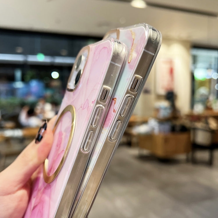 For iPhone 11 Pro Max Gilt Marble Magsafe Phone Case (Pink) - iPhone 11 Pro Max Cases by buy2fix | Online Shopping UK | buy2fix