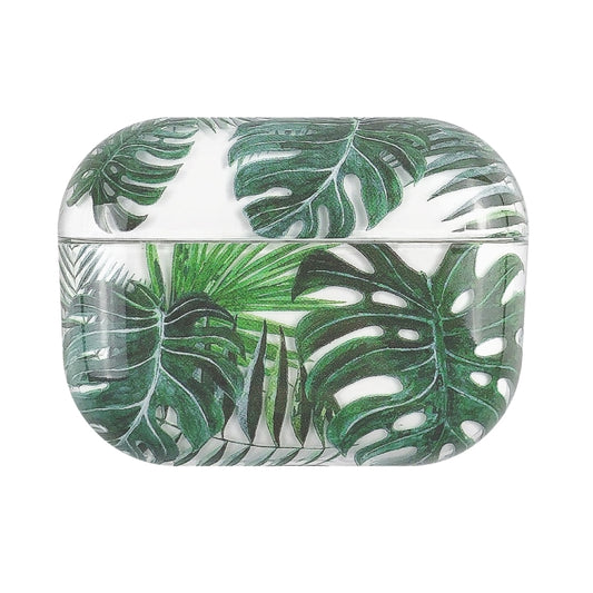 For AirPods Pro 2 Bronzing Fruit Pattern PC Earphone Hard Protective Case(Banana Leaves) - For AirPods Pro 2 by buy2fix | Online Shopping UK | buy2fix