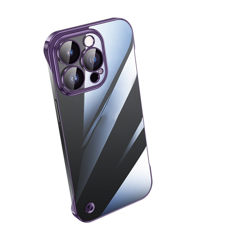 For iPhone 14 Pro Max Electroplating Frameless Clear PC Phone Case(Purple) - iPhone 14 Pro Max Cases by buy2fix | Online Shopping UK | buy2fix