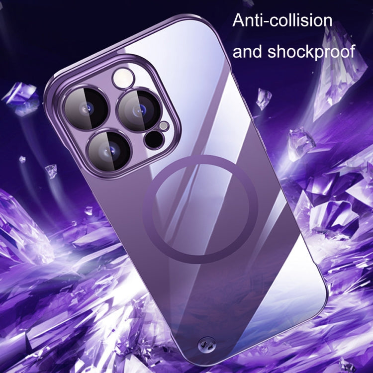 For iPhone 13 Electroplating Frameless Magsafe Magnetic PC Phone Case(Deep Purple) - iPhone 13 Cases by buy2fix | Online Shopping UK | buy2fix