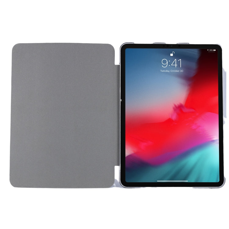 For iPad Air 13 2024 / Pro 12.9 2020 TPU Silk Texture Three-fold Horizontal Flip Leather Tablet Case with Holder(Silver) - iPad Pro 12.9 (2020) Cases by buy2fix | Online Shopping UK | buy2fix