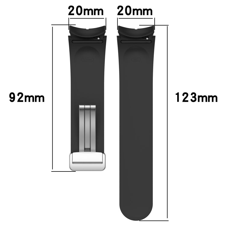 For Samsung Galaxy Watch 5 Pro Two-color Silver Buckle Silicone Watch Band(White Black) - Watch Bands by buy2fix | Online Shopping UK | buy2fix