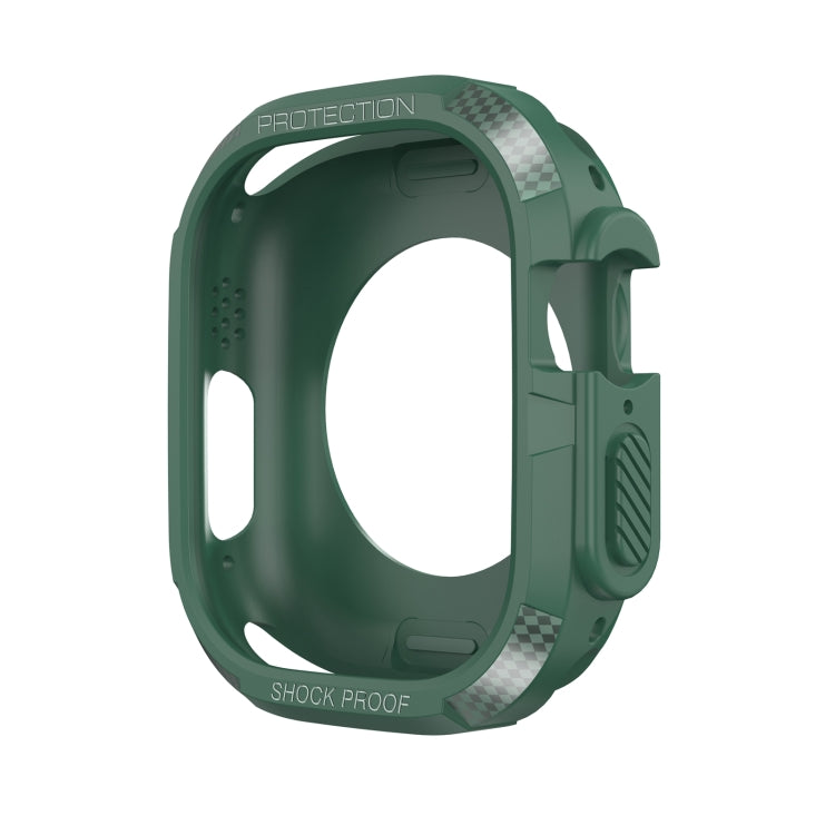 Carbon Fiber Shockproof Case For Apple Watch Series 8&7 45mm(Green) - Watch Cases by buy2fix | Online Shopping UK | buy2fix