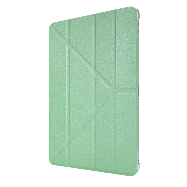 For iPad Air 13 2024 / Pro 12.9 2020 Silk Texture Horizontal Deformation Flip Leather Tablet Case with Three-folding Holder(Green) - iPad Pro 12.9 (2020) Cases by buy2fix | Online Shopping UK | buy2fix