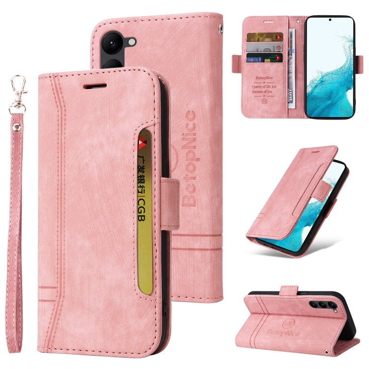 For Samsung Galaxy S23+ 5G BETOPNICE Dual-side Buckle Leather Phone Case(Pink) - Galaxy S23+ 5G Cases by BETOPNICE | Online Shopping UK | buy2fix