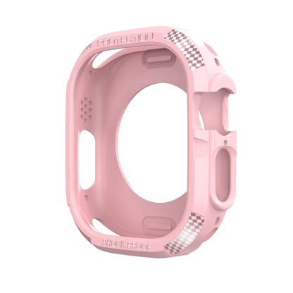 Carbon Fiber Shockproof Case For Apple Watch Ultra 49mm(Pink) - Watch Cases by buy2fix | Online Shopping UK | buy2fix