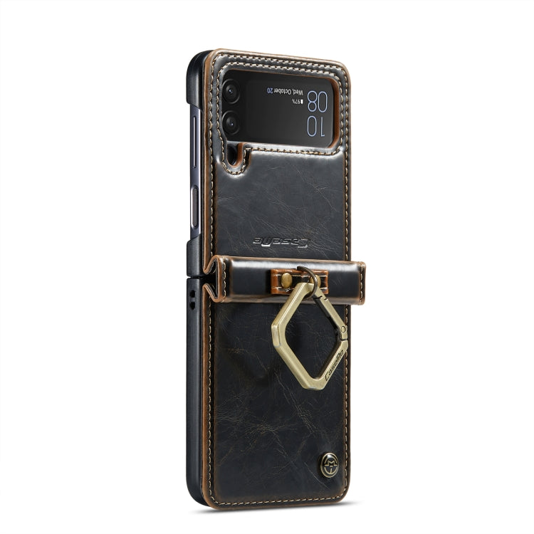 For Samsung Galaxy Z Flip4 CaseMe 003 Crazy Horse Texture Leather Phone Case with Lanyard(Coffee) - Galaxy Z Flip4 5G Cases by CaseMe | Online Shopping UK | buy2fix