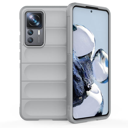 For Xiaomi 12T Pro Magic Shield TPU + Flannel Phone Case(Grey) - Xiaomi Cases by buy2fix | Online Shopping UK | buy2fix