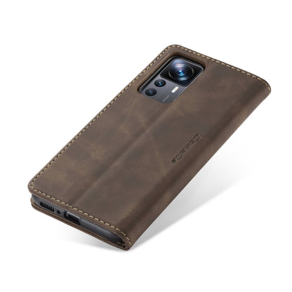 For Xiaomi 12T / 12T Pro CaseMe 013 Multifunctional Horizontal Flip Leather Phone Case(Coffee) - Xiaomi Cases by CaseMe | Online Shopping UK | buy2fix