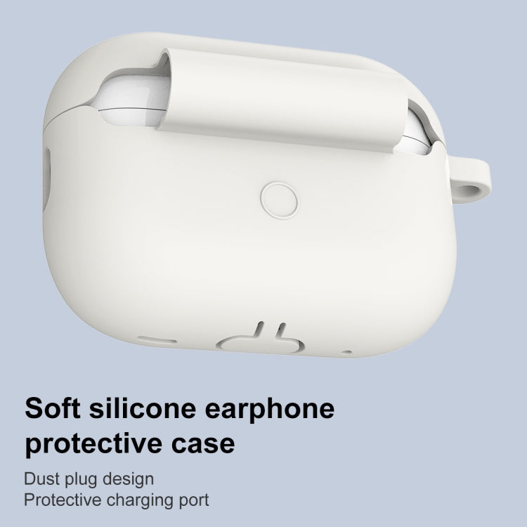 For AirPods Pro 2 Thickened One-piece Shockproof Earphone Case(Off White) - For AirPods Pro 2 by buy2fix | Online Shopping UK | buy2fix