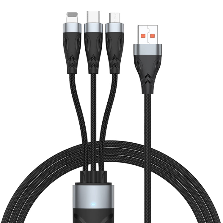 ADC-008 66W USB to USB-C/Type-C + 8 Pin + Micro USB 3 in 1 Fully Compatible Fast Charge Data Cable, Length:2m - Multifunction Cable by buy2fix | Online Shopping UK | buy2fix