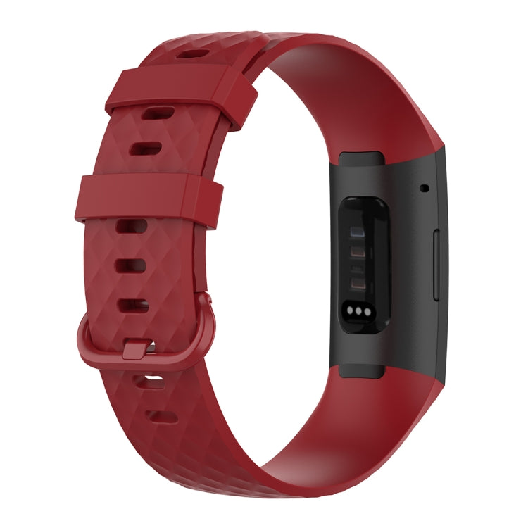 Color Buckle TPU Wrist Strap Watch Band for Fitbit Charge 4 / Charge 3 / Charge 3 SE, Size: L(Red) - Watch Bands by buy2fix | Online Shopping UK | buy2fix