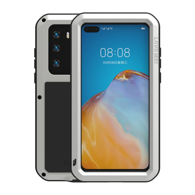 For Huawei P40 LOVE MEI Metal Shockproof Waterproof Dustproof Protective Case(Silver) - Huawei Cases by LOVE MEI | Online Shopping UK | buy2fix