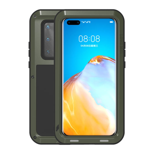 For Huawei P40 Pro LOVE MEI Metal Shockproof Waterproof Dustproof Protective Case(Army Green) - Huawei Cases by LOVE MEI | Online Shopping UK | buy2fix