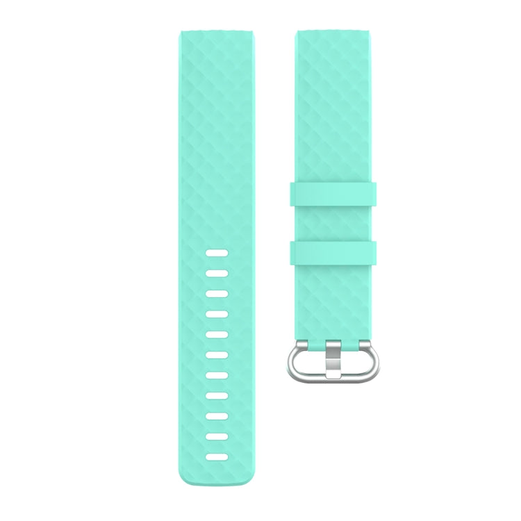 18mm Silver Color Buckle TPU Wrist Strap Watch Band for Fitbit Charge 4 / Charge 3 / Charge 3 SE, Size: S(Green) - Watch Bands by buy2fix | Online Shopping UK | buy2fix