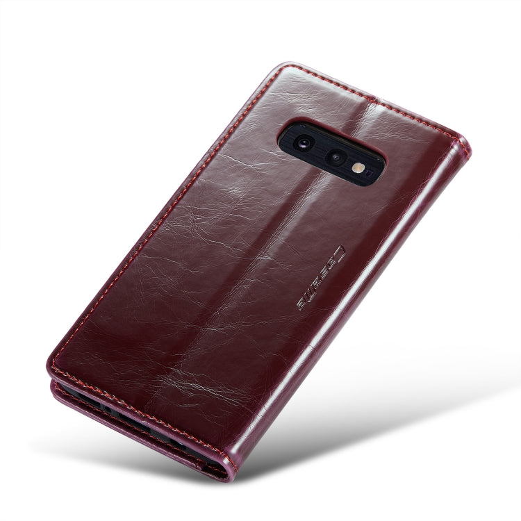 For Samsung Galaxy S10e CaseMe 003 Crazy Horse Texture Leather Phone Case(Wine Red) - Galaxy Phone Cases by CaseMe | Online Shopping UK | buy2fix