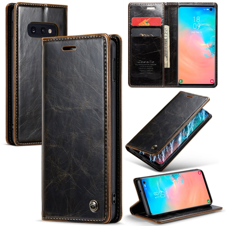 For Samsung Galaxy S10e CaseMe 003 Crazy Horse Texture Leather Phone Case(Coffee) - Galaxy Phone Cases by CaseMe | Online Shopping UK | buy2fix