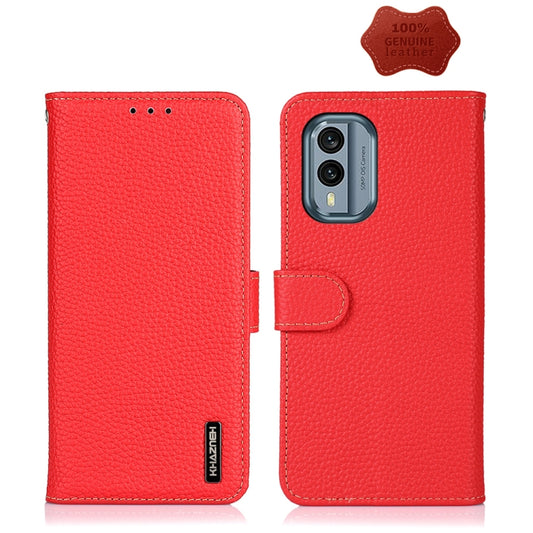 For Nokia X30 5G KHAZNEH Litchi Genuine Leather Phone Case(Red) - Nokia Cases by buy2fix | Online Shopping UK | buy2fix