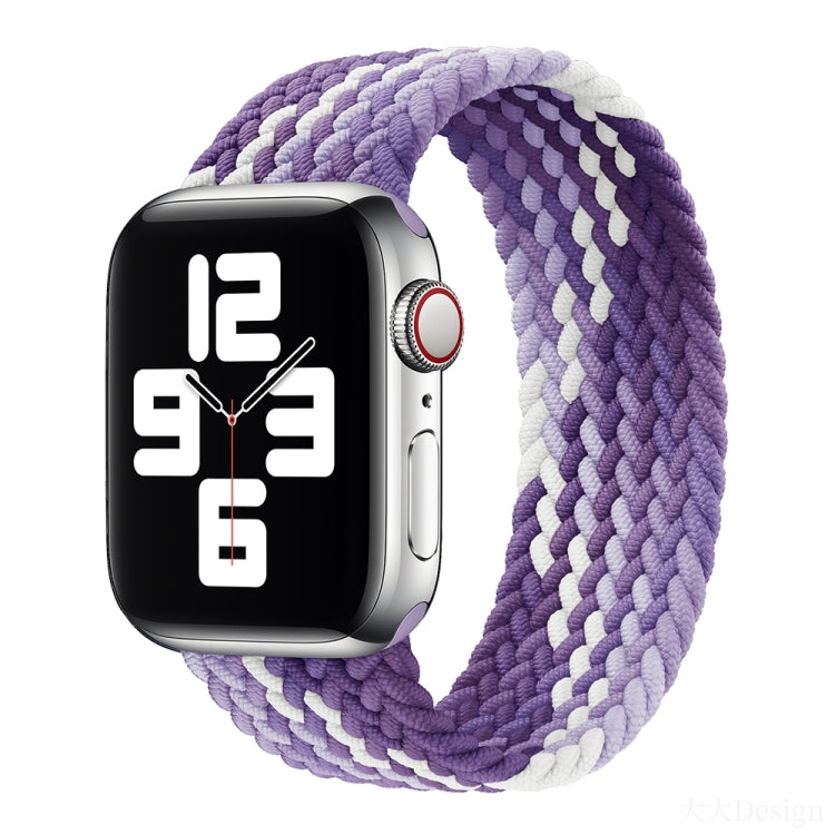 Nylon Single-turn Braided Watch Band For Apple Watch Ultra 49mm&Watch Ultra 2 49mm / Series 9&8&7 45mm / SE 3&SE 2&6&SE&5&4 44mm / 3&2&1 42mm, Length:145mm(Grap Purple) - Watch Bands by buy2fix | Online Shopping UK | buy2fix