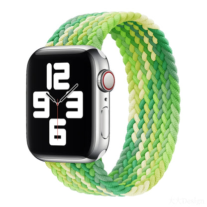 Nylon Single-turn Braided Watch Band For Apple Watch Ultra 49mm&Watch Ultra 2 49mm / Series 9&8&7 45mm / SE 3&SE 2&6&SE&5&4 44mm / 3&2&1 42mm, Length:145mm(Limes) - Watch Bands by buy2fix | Online Shopping UK | buy2fix