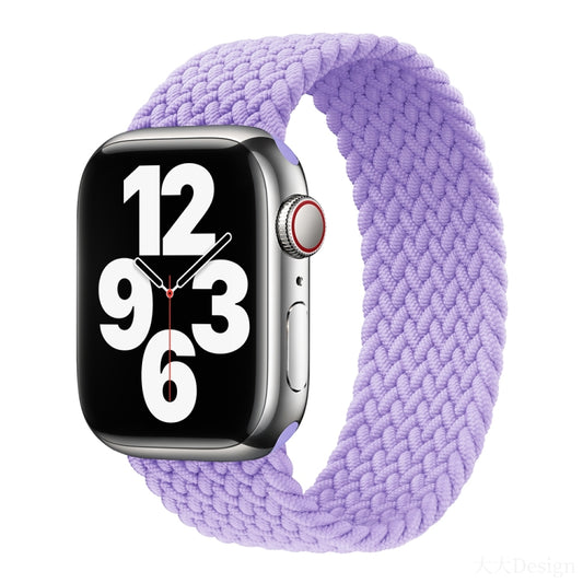 Nylon Single-turn Braided Watch Band For Apple Watch Ultra 49mm / Series 8&7 45mm / SE 2&6&SE&5&4 44mm / 3&2&1 42mm, Length:165mm(Lavender) - Watch Bands by buy2fix | Online Shopping UK | buy2fix