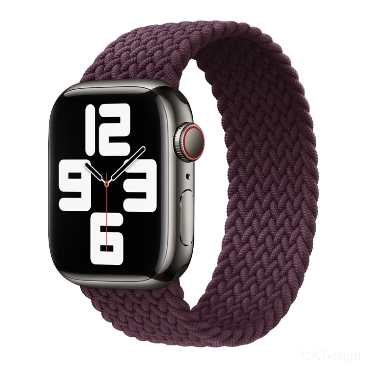 Nylon Single-turn Braided Watch Band For Apple Watch Ultra 49mm / Series 8&7 45mm / SE 2&6&SE&5&4 44mm / 3&2&1 42mm, Length:165mm(Dark Cherry) - Watch Bands by buy2fix | Online Shopping UK | buy2fix