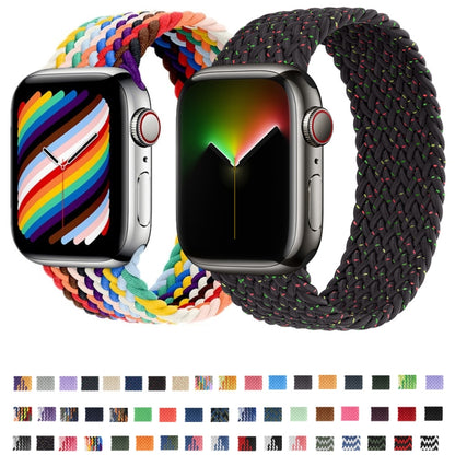 Nylon Single-turn Braided Watch Band For Apple Watch Ultra 49mm / Series 8&7 45mm / SE 2&6&SE&5&4 44mm / 3&2&1 42mm, Length:165mm(Limes) - Watch Bands by buy2fix | Online Shopping UK | buy2fix