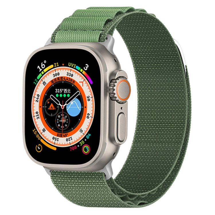 Nylon Loop Watch Band For Apple Watch Ultra 49mm&Watch Ultra 2 49mm / Series 9&8&7 45mm / SE 3&SE 2&6&SE&5&4 44mm / 3&2&1 42mm(Army Green) - Watch Bands by buy2fix | Online Shopping UK | buy2fix