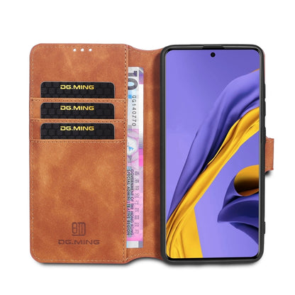 For Galaxy A31 DG.MING Retro Oil Side Horizontal Flip Case with Holder & Card Slots & Wallet(Brown) - Galaxy Phone Cases by DG.MING | Online Shopping UK | buy2fix