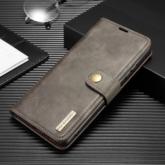 For Galaxy A31 DG.MING Crazy Horse Texture Flip Detachable Magnetic Leather Case with Holder & Card Slots & Wallet(Grey) - Galaxy Phone Cases by DG.MING | Online Shopping UK | buy2fix