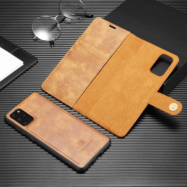 For Galaxy S20+ DG.MING Crazy Horse Texture Flip Detachable Magnetic Leather Case with Holder & Card Slots & Wallet(Brown) - Galaxy Phone Cases by DG.MING | Online Shopping UK | buy2fix