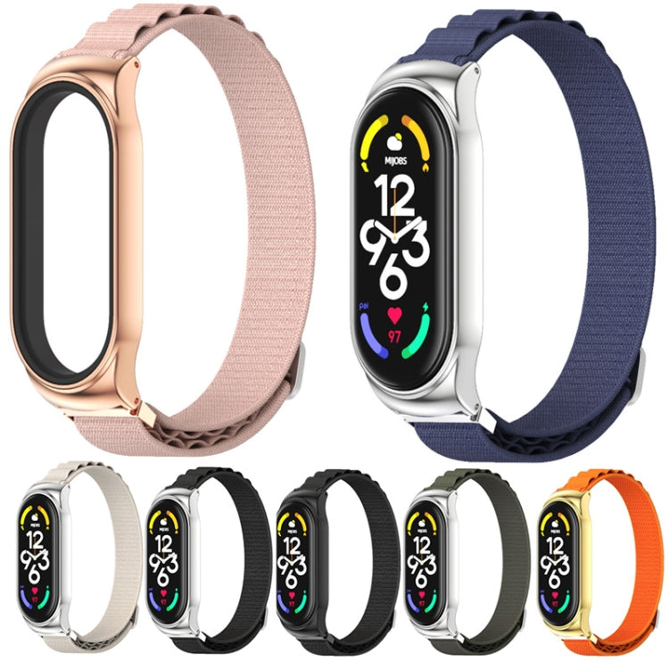 For Xiaomi Mi Band 6 / 5 / 4 / 3 MIJOBS CS Nylon Breathable Watch Band(Orange Gold) - Watch Bands by MIJOBS | Online Shopping UK | buy2fix