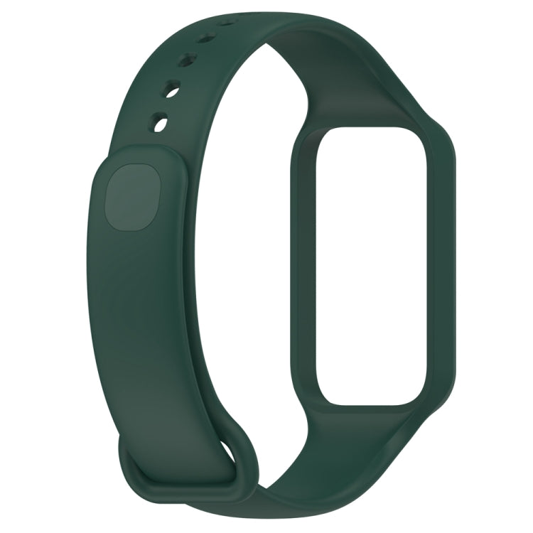 For Redmi Band 2 Solid Color Silicone Integrated Watch Band(Dark Green) - Watch Bands by buy2fix | Online Shopping UK | buy2fix