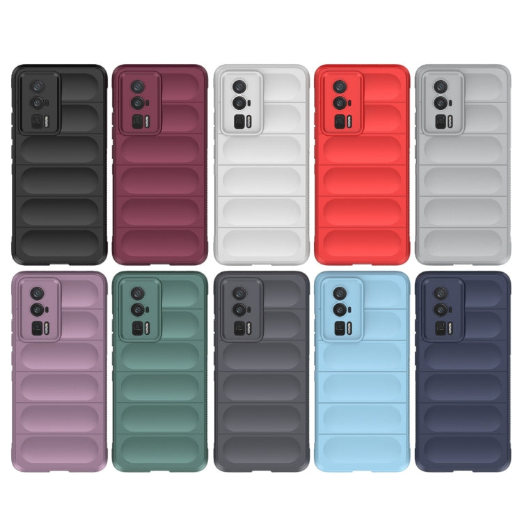 For Xiaomi Redmi K60 Magic Shield TPU + Flannel Phone Case(Dark Grey) - Xiaomi Cases by buy2fix | Online Shopping UK | buy2fix