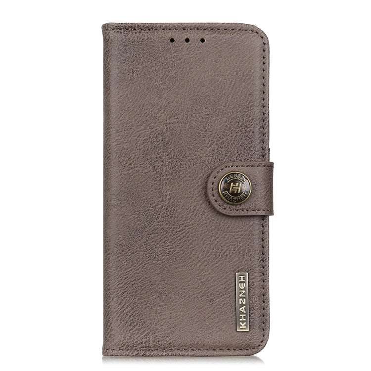 For OnePlus 11 5G KHAZNEH Cowhide Texture Flip Leather Phone Case(Khaki) - OnePlus Cases by buy2fix | Online Shopping UK | buy2fix