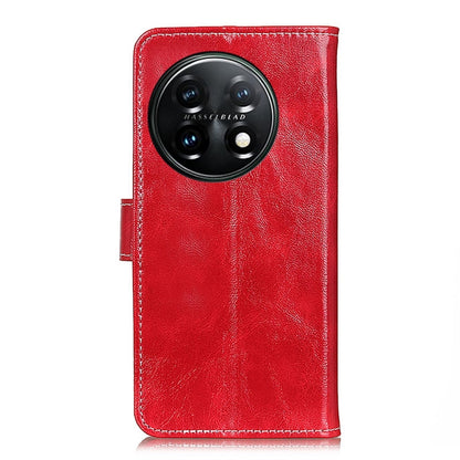 For OnePlus 11 5G Retro Crazy Horse Texture Leather Phone Case(Red) - OnePlus Cases by buy2fix | Online Shopping UK | buy2fix