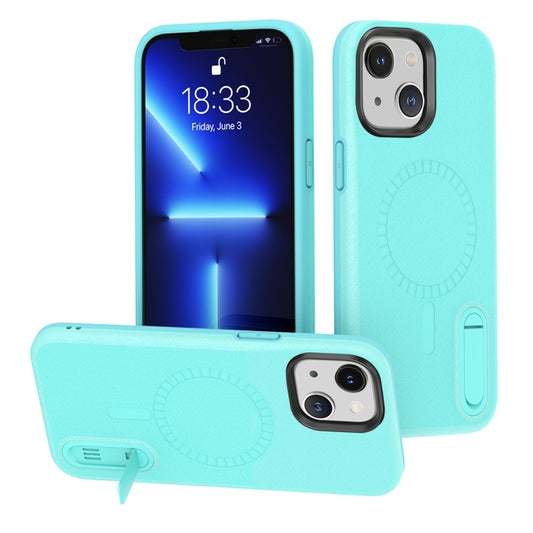 For iPhone 14 Plus Terminator MagSafe Magnetic Holder Phone Case(Mint Green) - iPhone 14 Plus Cases by buy2fix | Online Shopping UK | buy2fix