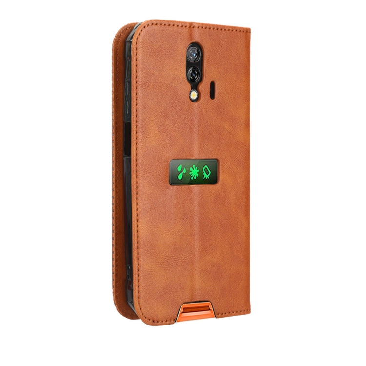 For Blackview BV7200 Magnetic Buckle Retro Texture Leather Phone Case(Brown) - More Brand by buy2fix | Online Shopping UK | buy2fix