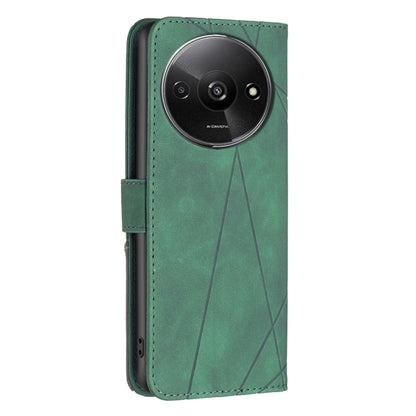 For Xiaomi Redmi A3 Magnetic Buckle Rhombus Texture Leather Phone Case(Green) - Xiaomi Cases by buy2fix | Online Shopping UK | buy2fix