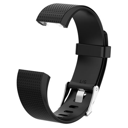 For Fitbit Charge 2 Common Texture Silicone  Watch Band with Buckle, Size:L(Light Grey) - Watch Bands by buy2fix | Online Shopping UK | buy2fix