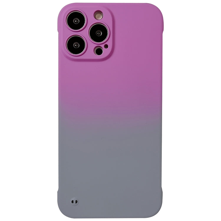 For iPhone 14 Pro Frameless Skin Feel Gradient Phone Case(Dark Purple + Grey) - iPhone 14 Pro Cases by buy2fix | Online Shopping UK | buy2fix