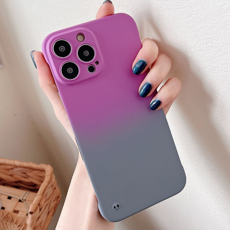 For iPhone 13 Pro Frameless Skin Feel Gradient Phone Case(Dark Purple + Grey) - iPhone 13 Pro Cases by buy2fix | Online Shopping UK | buy2fix