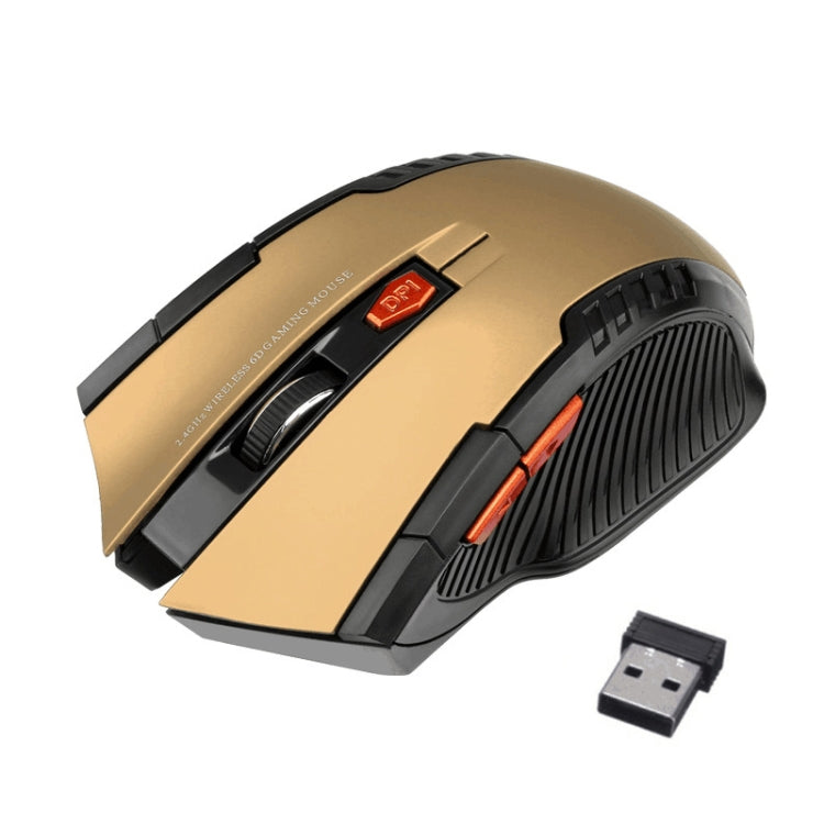 6-keys 2.4G 1600DPI Three-speed Adjustable Wireless Office Mouse(Gold) - Wireless Mice by buy2fix | Online Shopping UK | buy2fix