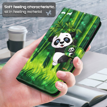 For OnePlus 11 3D Painting Pattern TPU + PU Leather Phone Case(Panda Climbing Bamboo) - OnePlus Cases by buy2fix | Online Shopping UK | buy2fix