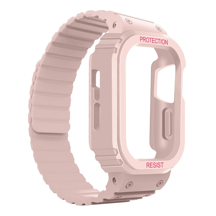 Silicone Integrated Frame Watch Band For Apple Watch Ultra 49mm(Pink) - Watch Bands by buy2fix | Online Shopping UK | buy2fix