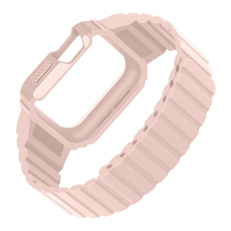 Silicone Integrated Frame Watch Band For Apple Watch Ultra 49mm(Pink) - Watch Bands by buy2fix | Online Shopping UK | buy2fix