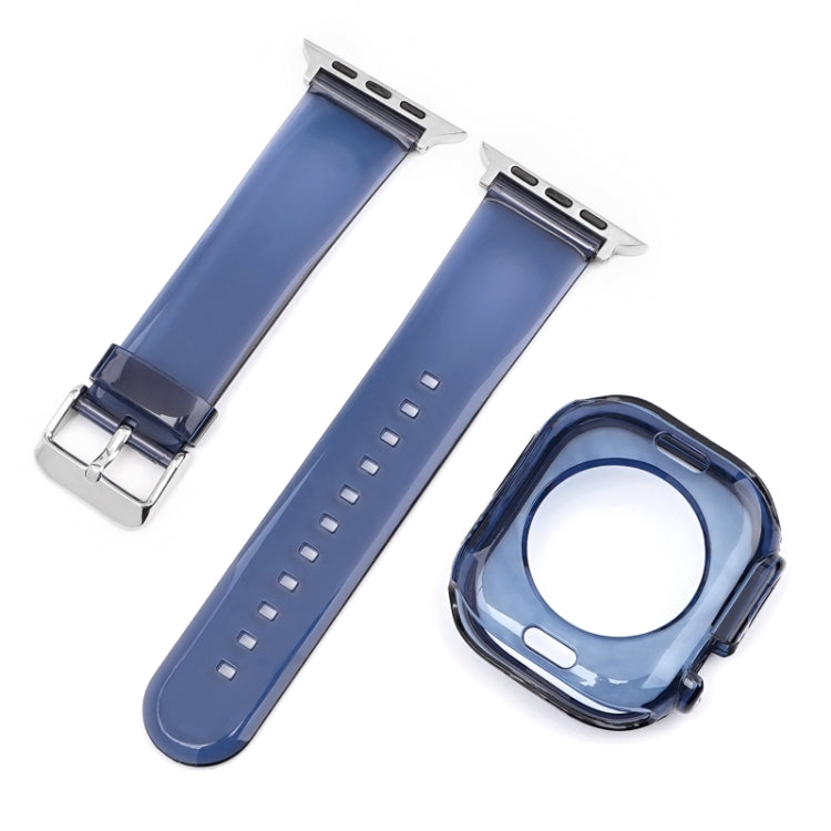 For Apple Watch Ultra 49mm Glacier Jelly Clear TPU Case Watch Band(Royal Blue) - Watch Bands by buy2fix | Online Shopping UK | buy2fix