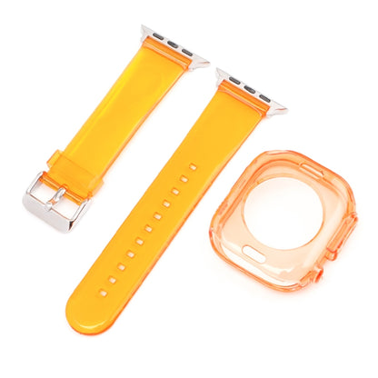 For Apple Watch Ultra 49mm Glacier Jelly Clear TPU Case Watch Band(Orange) - Watch Bands by buy2fix | Online Shopping UK | buy2fix