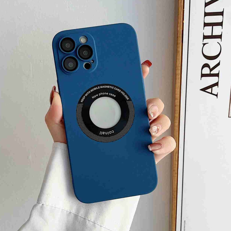 For iPhone 14 Pro Skin Feel CD Texture MagSafe Magnetic Phone Case(Royal Blue) - iPhone 14 Pro Cases by buy2fix | Online Shopping UK | buy2fix